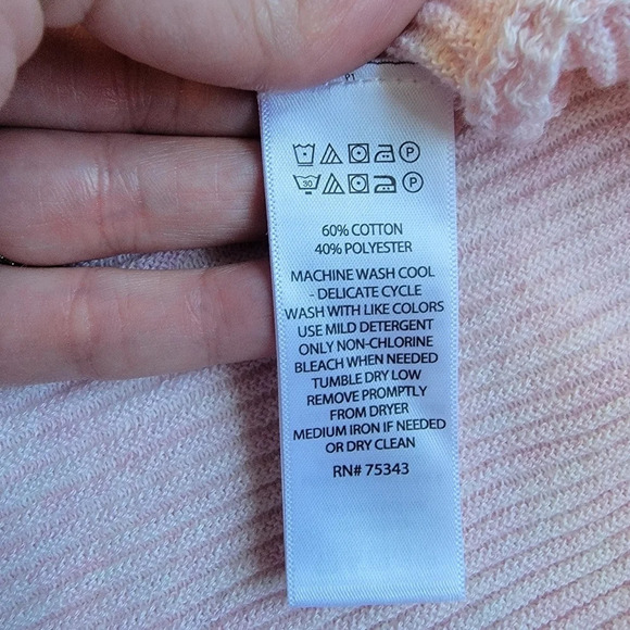 NWT Cynthia Rowley Active Pink Turtleneck Sweater Sweatshirt Ribbed Cowl Neck M - Picture 9 of 12